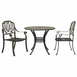 3-dijelni bistro set brončani od lijevanog aluminija
