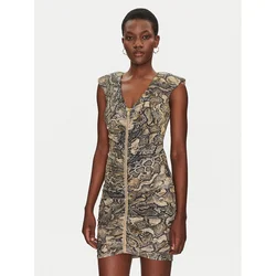Just Cavalli Cocktail obleka 78PAO949 Rjava Slim Fit