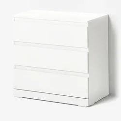 LILLBERGET Predalnik s 3 predali, bela, 70x43x68 cm