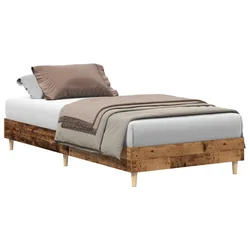 Vidaxl posteljni okvir brez vzmetnice Stari les 90x190 cm
