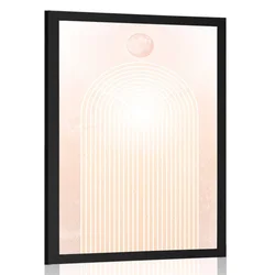 Plakat sodobna breskova mavrica Mid-Century - 60x90 no frame