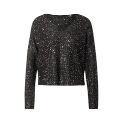 VERO MODA Pulover VMLEILANI črna/transparentna