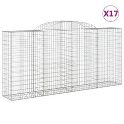 Lučne gabionske košare 17kom 300x50x140/160cm pocinčano željezo