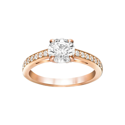 Swarovski Prsten, bijela / rozo zlatna