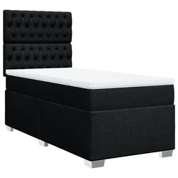 Vidaxl Box spring postelja z vzmetnico črna 80x200 cm blago