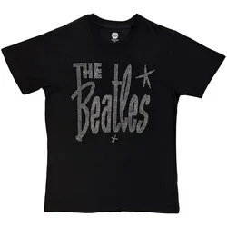 The Beatles Retro Logo Crystals (Embellished) Black M Majica