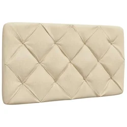 Vidaxl Blazina za vzglavje krem 80 cm blago