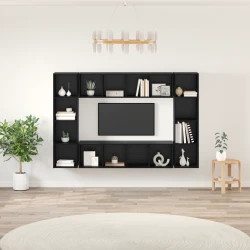Set TV komoda 4 pcs Crna 37 x 37 x 142,5 cm Konstruirano drvo