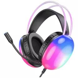 HOCO Slušalice sa mikrofonom W109 Plus Rich, gaming, USB, LED, crni