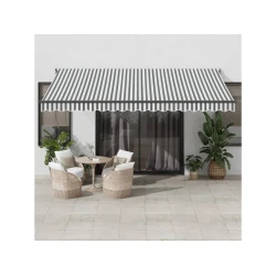 Tenda na uvlačenje antracit-bijela 4,5x3 m tkanina i aluminij