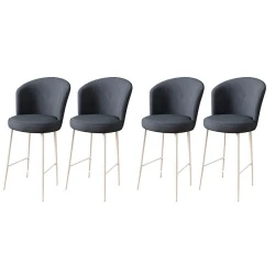 Hanah Home Set barskih stolica Fora, 4 komada, Antracit-beli