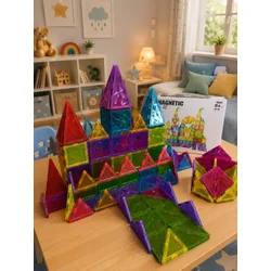 Magnetne Kocke Magnetni konstruktor Dijamantski zamak 140 delova Magnetne kocke ( SW12760 )