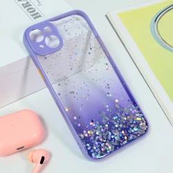 Torbica Frame Glitter za iPhone 14 Plus 6.7 ljubicasta