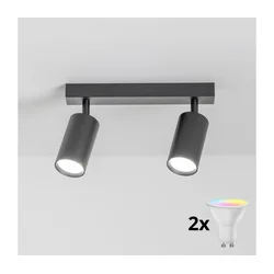 Brilagi - LED RGBW prigušiva spot svetiljka SELE 2xGU10/6W/230V crna
