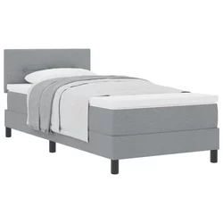 Krevet s opruga kutije Svijetlo siva 90 x 200 cm tkanina