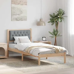 Krevetna konstrukcija s uzglavljem Svijetlo siva 90 x 200 cm