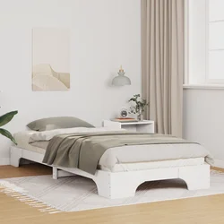 vidaXL Posteljni okvir s shranjevanjem Bela 100 x 210 cm les