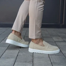 Muške bež mokasine Zip Street