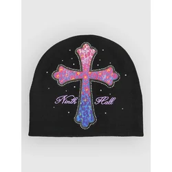Ninth Hall Leopard Cross Skully Beanie black