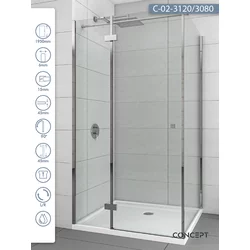 CONCEPT Tuš kabina Fonta, Providno staklo 6mm, Srebrni ram, 120x80x195cm