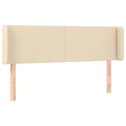Vidaxl Vzglavje z ušesi krem 147x16x78/88 cm blago