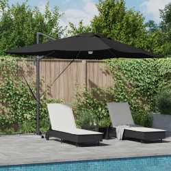Suncobran Crna 351 x 250 x 253 cm Poliester i aluminij