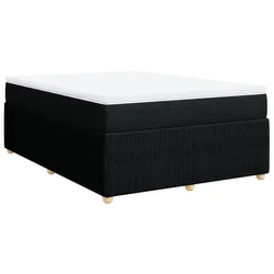 Vidaxl Box spring postelja z vzmetnico črna 140x200 cm blago