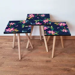 Hanah Home Set klub stočića 3Shp366, 3 komada, Roze