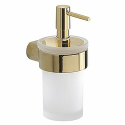 Gedy - Zidni dozator sapuna PIRENEI 110 ml mlečno staklo/zlatna