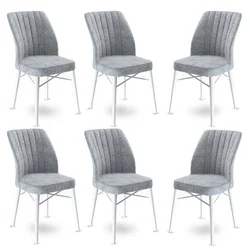 Hanah Home Set stolica Flex, 45x93x42 cm, 6 komada, Sivo-bele