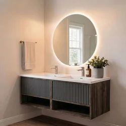 Skye Decor Set kupatilskog ormarića sa umivaonikom i ogledalom, 2 dela, Antracit