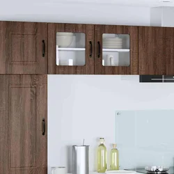 Zidni stakleni ormarić LUCCA 2 pcs Smeđi hrast 40 x 31 x 40 cm
