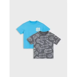 Sinsay - Oversize pamučne majice sa printom 2 pack - šareno