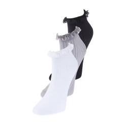 Trendyol 3-Pack Multi Color Cotton Floral Lace Detail Knitted Socks