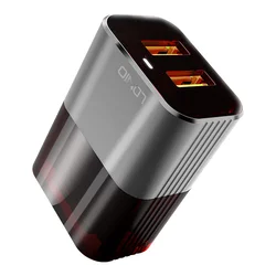 Kucni punjac LDNIO A2206 2XUSB 2.4A + Type-C kabel crno sivi