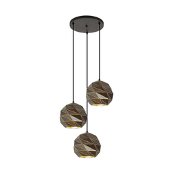 ITALUX PND-2424-3S-GR+GD - Viseći luster na sajli PALERMO 3xE27/40W/230V
