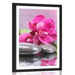 Plakat s paspartujem orhideja s pridihom počitka - 20x30 white