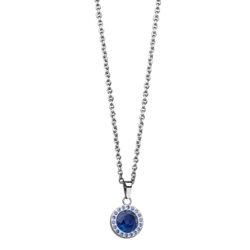 Bering Jeklena ogrlica Decent Artic Symphony Blue Crystal 429-77-450