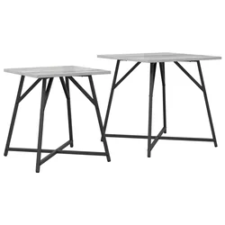 Set pomoćnih stolića 2 pcs Siva Sonoma i crna