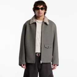Plašč OUR LEGACY Evolved Jacket Night Pine Fishbone Bound Wool 54