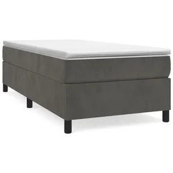 Vidaxl Posteljni okvir z vzmetmi temno siv 80x200 cm žamet