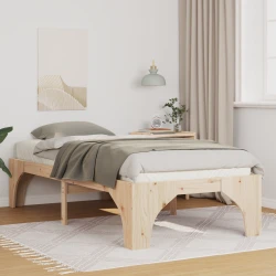 vidaXL Posteljni okvir Rjava 90 x 200 cm Masivno borovo les
