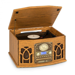 Auna NR-620, DAB, stereo sistem, les, gramofon, DAB+, predvajalnik CD, rjava (MG-NR-620-DAB)