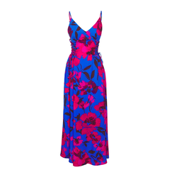 Trendyol Pink-Multicolored Floral Relaxed Maxi Woven 100% Viscose Dress