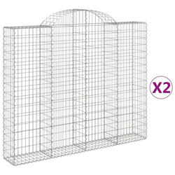 Lučne gabionske košare 2 kom 200x30x160/180cm pocinčano željezo