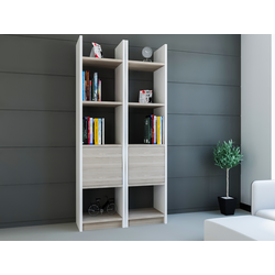 Hanah Home Polica 66,2x150x29,5cm Belo-Krem