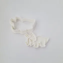 KREATIVNI SLATKIŠI Modla za kolače i ukrase dinosaurus Triceratops, 5 cm, Bela