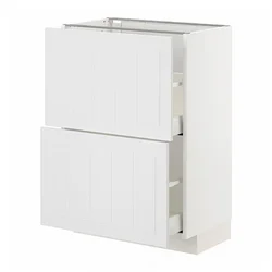 METOD / MAXIMERA Podni element,2 fioke, bela/Stensund bela, 60x37 cm