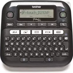 Brother PT-D210, Desktop, QWERTY keyboard, TZ tapes 3.5 to 12 mm, Battery & adapter optional, Graphic Display, Template library, Flat keyboards