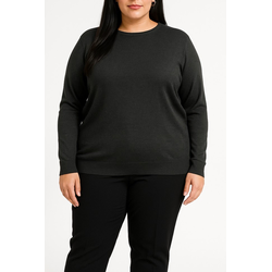 Plus size pulover, temno siv